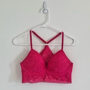 VICTORIA’S SECRET PINK FUCHSIA LACE BRALETTE (M)